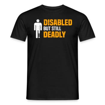 Amputiert Invalide Prothese Handicap Rollstuhl - Männer T-Shirt - Schwarz - Vorne - AI Model Male 178 light (178cm)