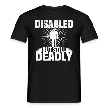 Amputiert Invalide Prothese Handicap Rollstuhl - Männer T-Shirt - Schwarz - Vorne - AI Model Male 178 light (178cm)