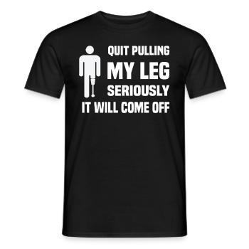 Fauteuil roulant amputé pour handicapés invalidés - T-shirt homme - noir - Devant - AI Model Male 178 light (178cm)