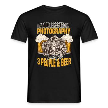 Ich interessiere mich für Fotografie & vielleicht - Männer T-Shirt - Schwarz - Vorne - AI Model Male 178 light (178cm)