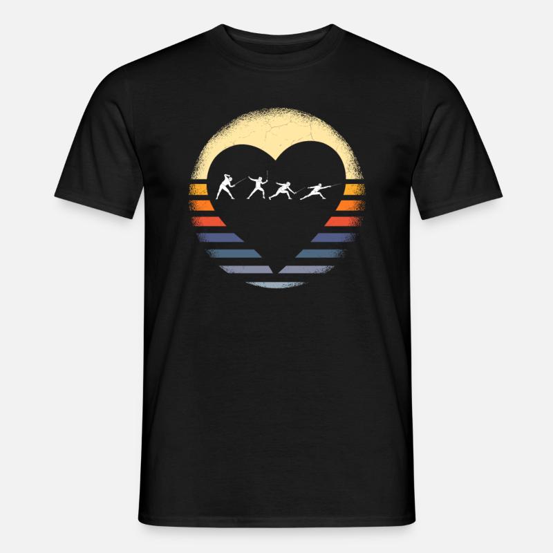 Fechten Degen Fechtduell Geschenkidee - Männer T-Shirt - Schwarz