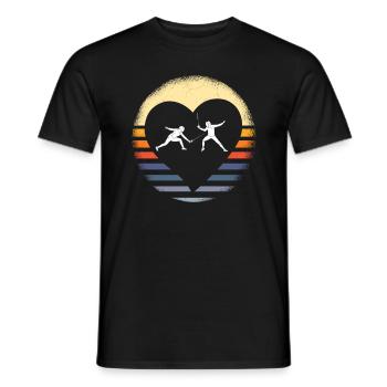 Fencing Sword Fencing Duel Gift Idea - Men's T-Shirt - black - Front - AI Model Male 178 light (178cm)