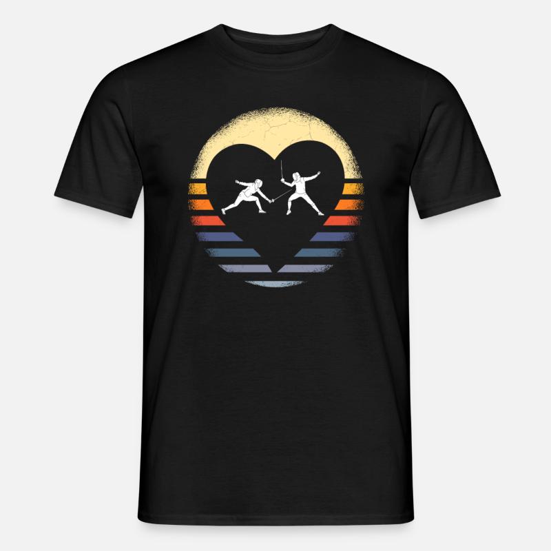 Fechten Degen Fechtduell Geschenkidee - Männer T-Shirt - Schwarz