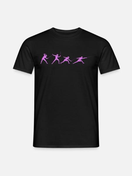Fechten Degen Fechtduell Geschenkidee - Männer T-Shirt - Schwarz