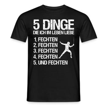 Fechten Degen Fechtduell Geschenkidee - Männer T-Shirt - Schwarz - Vorne - AI Model Male 178 light (178cm)