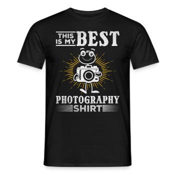 Photographe C’est ma meilleure photo de chemise de photographie - T-shirt homme - noir - Devant - AI Model Male 178 light (178cm)