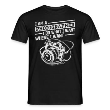 I am a photographer I do what I want - - Men's T-Shirt - black - Front - AI Model Male 178 light (178cm)