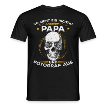 Papa Fotograf So sieht ein richtig cooler Papa und - Männer T-Shirt - Schwarz - Vorne - AI Model Male 178 light (178cm)