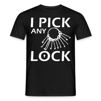 Technologie de sécurité de serrurier - T-shirt homme - noir - Devant - AI Model Male 178 light (178cm)