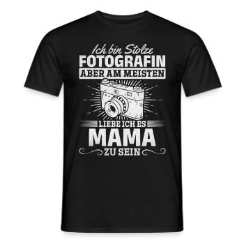 Kamera Fotografin Mama Fotografie Ich bin Stolze - Männer T-Shirt - Schwarz - Vorne - AI Model Male 178 light (178cm)