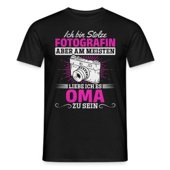Fotografin Oma Fotografie Ich bin Stolze - Männer T-Shirt - Schwarz - Vorne - AI Model Male 178 light (178cm)