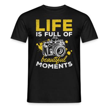 Photography life is full of beautiful moments - - Men's T-Shirt - black - Front - AI Model Male 178 light (178cm)