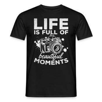 Photography life is full of beautiful moments - - Men's T-Shirt - black - Front - AI Model Male 178 light (178cm)