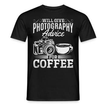 Photographe Je donne des conseils sur la photographie pour - T-shirt homme - noir - Devant - AI Model Male 178 light (178cm)