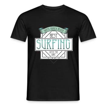 Été, Soleil, Surf - T-shirt homme - noir - Devant - AI Model Male 178 light (178cm)