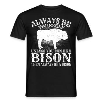 Bison Büffel Yellowstone Park - Männer T-Shirt - Schwarz - Vorne - AI Model Male 178 light (178cm)