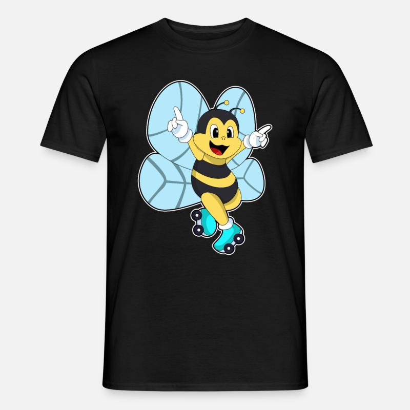Bee with roller skates - Men's T-Shirt - black