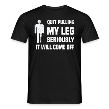 Fauteuil roulant amputé pour handicapés invalidés - T-shirt homme - noir - Devant - AI Model Male 178 light (178cm)