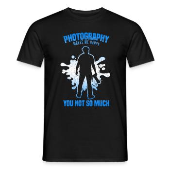Fotografie macht mich glücklich Du nicht so sehr - Männer T-Shirt - Schwarz - Vorne - AI Model Male 178 light (178cm)
