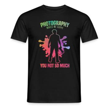 Photography doesn't make me so happy - - Men's T-Shirt - black - Front - AI Model Male 178 light (178cm)