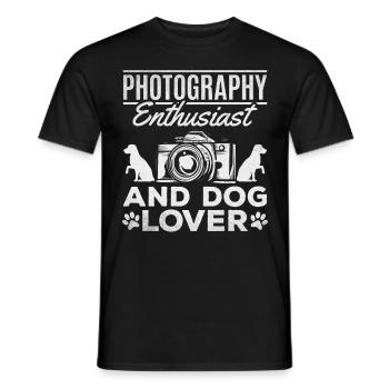 Passionné de photographie et amoureux des chiens - T-shirt homme - noir - Devant - AI Model Male 178 light (178cm)