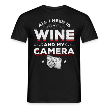 Foto - Alles was ich brauche ist Wein und mein - Männer T-Shirt - Schwarz - Vorne - AI Model Male 178 light (178cm)