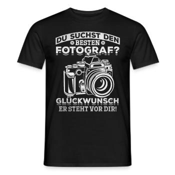 Fotografen Kamera Fotografie Du suchst den besten - Männer T-Shirt - Schwarz - Vorne - AI Model Male 178 light (178cm)