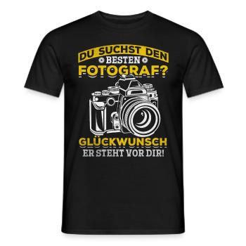 Fotografen Kamera Fotografie - Du suchst den - Männer T-Shirt - Schwarz - Vorne - AI Model Male 178 light (178cm)