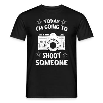 Photographer Today I will photograph someone, - Men's T-Shirt - black - Front - AI Model Male 178 light (178cm)