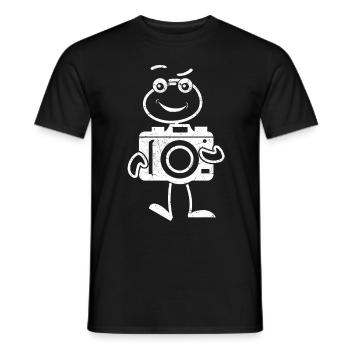 Camera Photographer Stick figure Photo Funny - Men's T-Shirt - black - Front - AI Model Male 178 light (178cm)