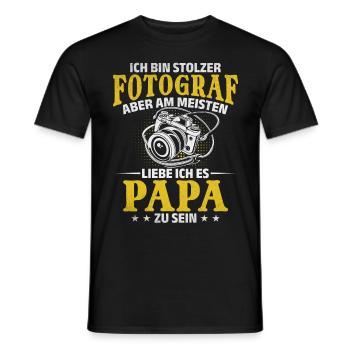 Fotokamera Kamera Fotografie Fotografen Papa - Männer T-Shirt - Schwarz - Vorne - AI Model Male 178 light (178cm)