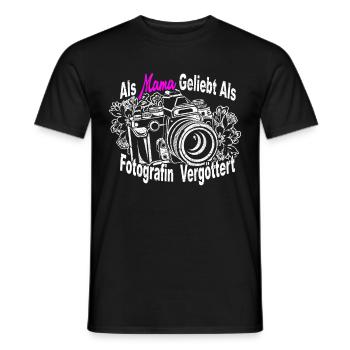 Als Mama geliebt als Fotografin Vergöttert I Mama - Männer T-Shirt - Schwarz - Vorne - AI Model Male 178 light (178cm)