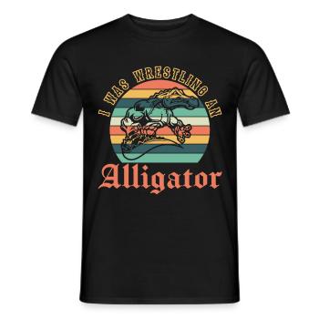 Crocodile Alligator Wrestling Reptile Cadeau - T-shirt homme - noir - Devant - AI Model Male 178 light (178cm)