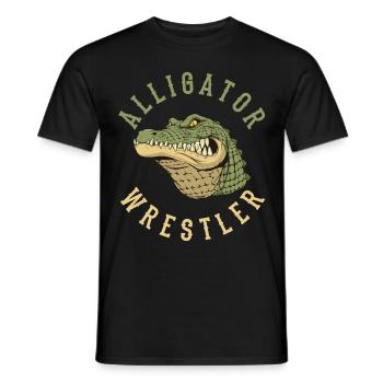 Crocodile Alligator Wrestling Reptile Cadeau - T-shirt homme - noir - Devant - AI Model Male 178 light (178cm)