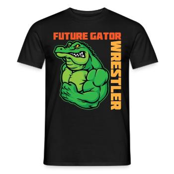 Crocodile Alligator Wrestling Reptile Cadeau - T-shirt homme - noir - Devant - AI Model Male 178 light (178cm)