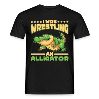 Crocodile Alligator Wrestling Reptile Cadeau - T-shirt homme - noir - Devant - AI Model Male 178 light (178cm)