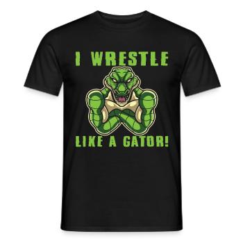 Crocodile Alligator Wrestling Reptile Cadeau - T-shirt homme - noir - Devant - AI Model Male 178 light (178cm)