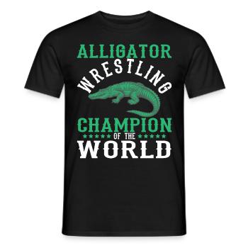 Crocodile Alligator Wrestling Reptile Cadeau - T-shirt homme - noir - Devant - AI Model Male 178 light (178cm)