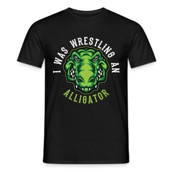 Crocodile Alligator Wrestling Reptile Cadeau - T-shirt homme - noir - Devant - AI Model Male 178 light (178cm)