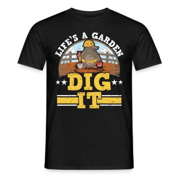 Das Leben ist ein Garten Grab es Maulwurfliebhaber - Männer T-Shirt - Schwarz - Vorne - AI Model Male 178 light (178cm)