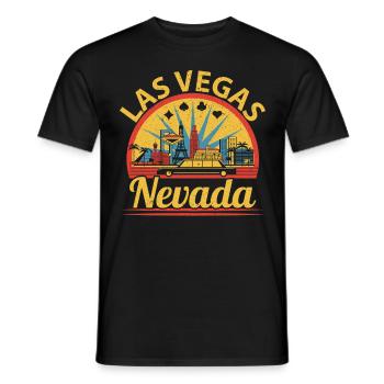 Las Vegas Nevada États-Unis État d’Amérique Voyage Nevadane - T-shirt homme - noir - Devant - AI Model Male 178 light (178cm)