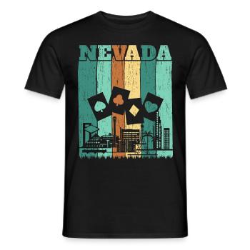 Nevada États-Unis État d’Amérique Nevadan Carson City - T-shirt homme - noir - Devant - AI Model Male 178 light (178cm)