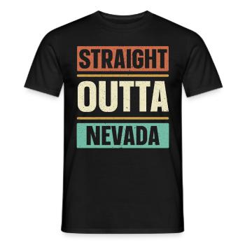 Straight Outta Nevada États-Unis État d’Amérique Neva - T-shirt homme - noir - Devant - AI Model Male 178 light (178cm)