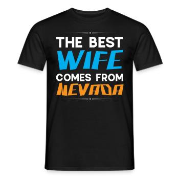 The best wife comes from Nevada America Nevadan - Men's T-Shirt - black - Front - AI Model Male 178 light (178cm)