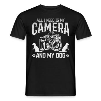 Fotografie Alles was ich brauche ist meine Kamera - Männer T-Shirt - Schwarz - Vorne - AI Model Male 178 light (178cm)