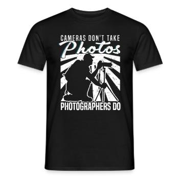 Cameras don't take photos Photographers - Men's T-Shirt - black - Front - AI Model Male 178 light (178cm)