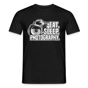 Photo Caméra Photographe Photo Nourriture Dormir - T-shirt homme - noir - Devant - AI Model Male 178 light (178cm)