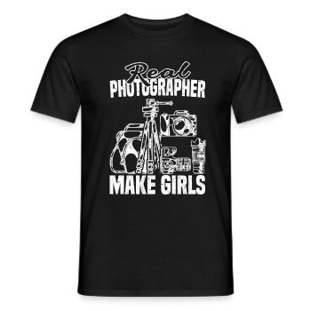 Fotografie-Liebhaber Echte Fotografen machen - Männer T-Shirt - Schwarz - Vorne - AI Model Male 178 light (178cm)