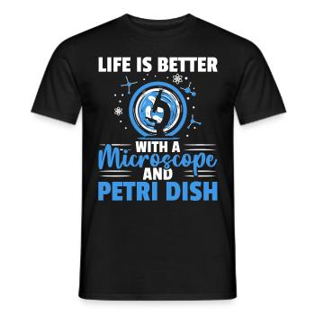La vie est meilleure avec un microscope et un - T-shirt homme - noir - Devant - AI Model Male 178 light (178cm)
