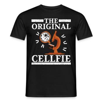 The Original Cellfie Biologist Teacher for Natural Sciences - Men's T-Shirt - black - Front - AI Model Male 178 light (178cm)